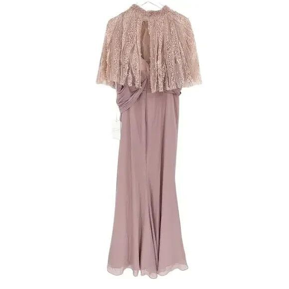 Mac Duggal Pink Sleeveless Embellished Cape Formal Gown 20467 SZ 16 NWT Rose - Picture 3 of 5